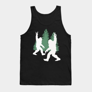 Bigfoot and Sasquatch Crossing Paths in the Woods, Yeti, Yowi, Funny, Science Fiction, Sasquatch Design, Cryptid, Cryptozoology Tank Top